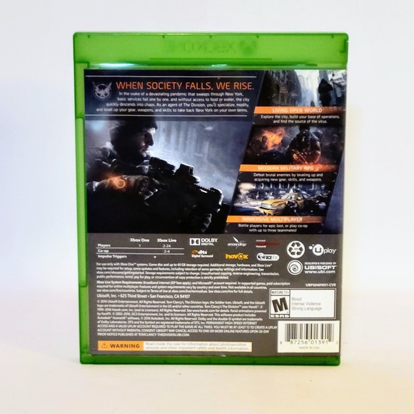 Tom Clancy's The Division Microsoft XBOX One Game (2016). Preowned. - Picture 2 of 4
